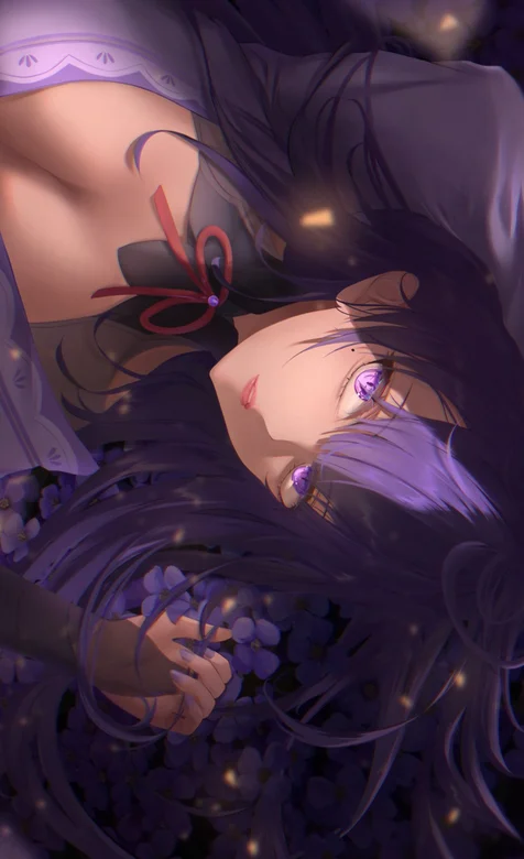 仰躺看着你的性感动漫美女手机壁纸图片