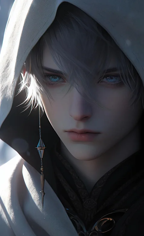 穿着带帽子卫衣的魅惑金发碧眼ai美男手机壁纸图片