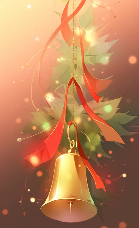铃铛，风铃，挂在树枝上当做节日装饰的小铃铛唯美手机壁纸图片