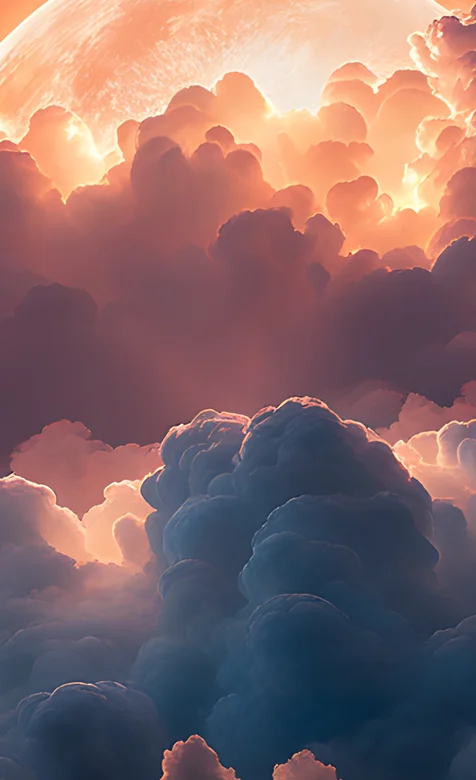 绚丽的天空星球，云彩，灰云，彩云层叠手机壁纸图片