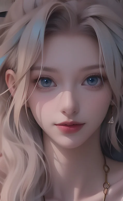 丸子头，大眼睛，漂亮时尚染发发型AI美女手机壁纸图片