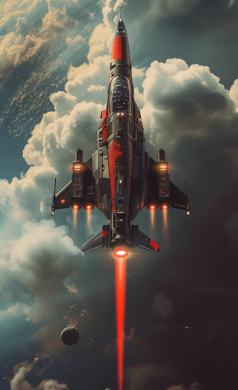 柴油朋克，科技，科幻，飞行在天空中的喷气式战斗机手机壁纸图片