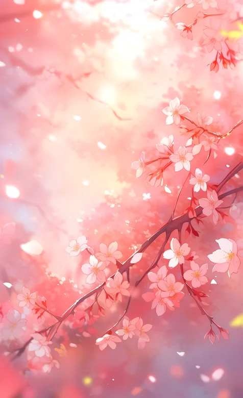 春天开放的季节，满屏的粉红色浪漫桃花手机壁纸图片