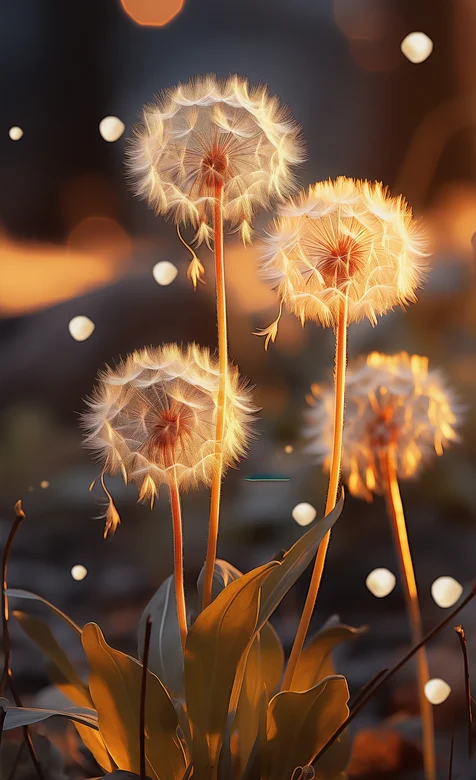 蒲公英，唯美蒲公英AI手机壁纸图片