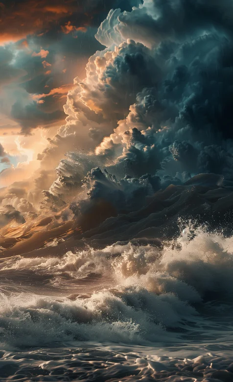 滔天的巨浪，海浪 手机壁纸图片