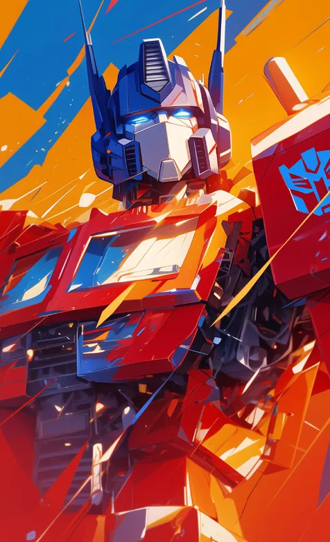 擎天柱，酷帅擎天柱创意设计手机壁纸图片