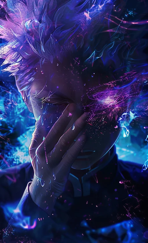 沉思的AI男孩创意美图手机壁纸图片