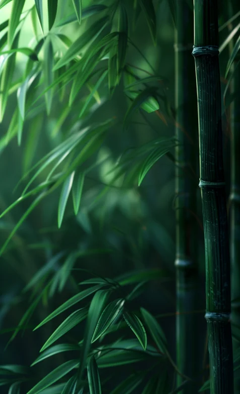 翠绿的竹子，竹林，纯绿色手机壁纸图片