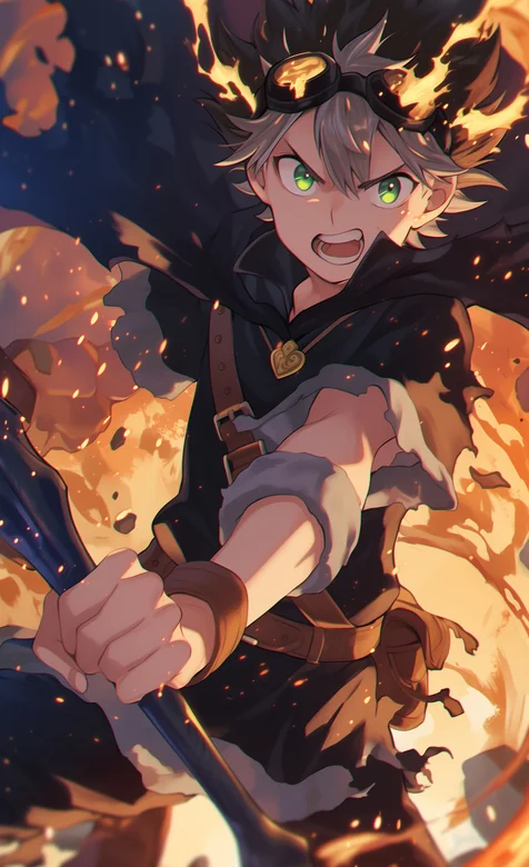 亚斯塔，动漫《黑色三叶草》人物亚斯塔高清AI美图手机壁纸图片