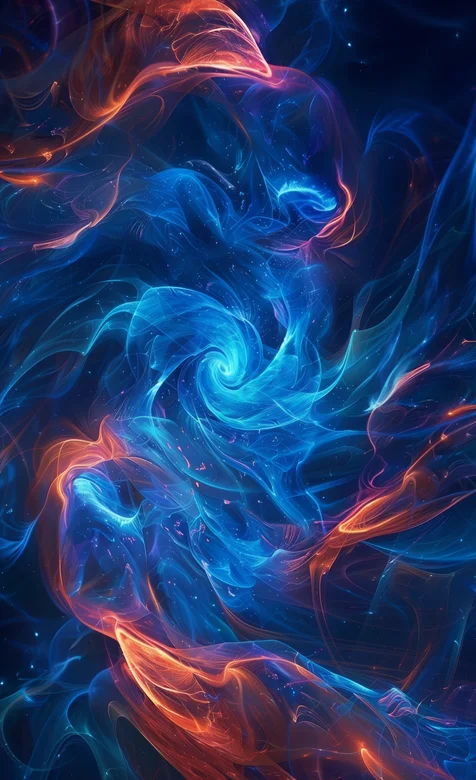 蓝色，烟雾，旋转，创意烟雾手机壁纸图片