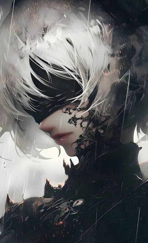 尤尔哈2B酷飒侧颜手机壁纸图片