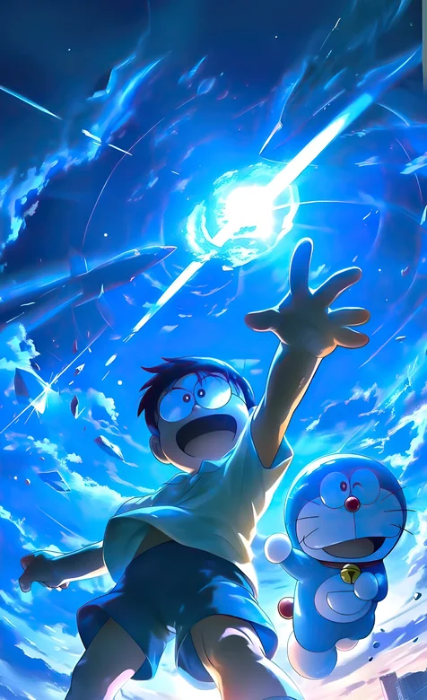 机器猫和大雄手机壁纸图片