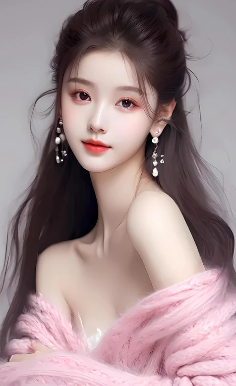 甜美纯欲AI美女大秀性感肩部曲线美图手机壁纸