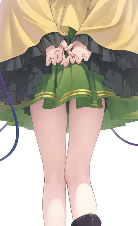 裙装女孩，背着手，裙装动漫美腿少女背影手机图片