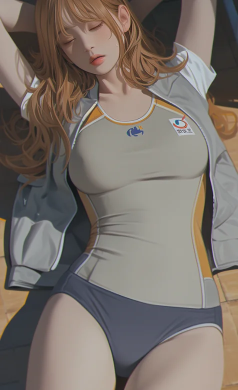 躺在地上睡觉了的完美身材比基尼AI美女手机壁纸图片