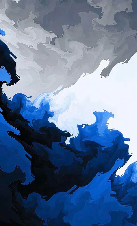 蓝白相衬烟雾云朵手机壁纸