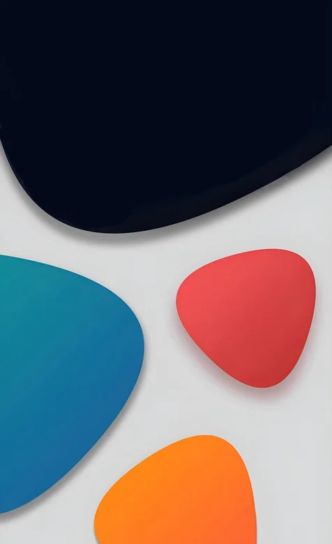 蓝，白，橙，红，黑，五色图案，创意五色背景手机壁纸图片