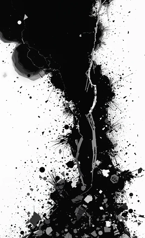 破碎，黑白，水墨，裂痕，创意水墨手机壁纸图片