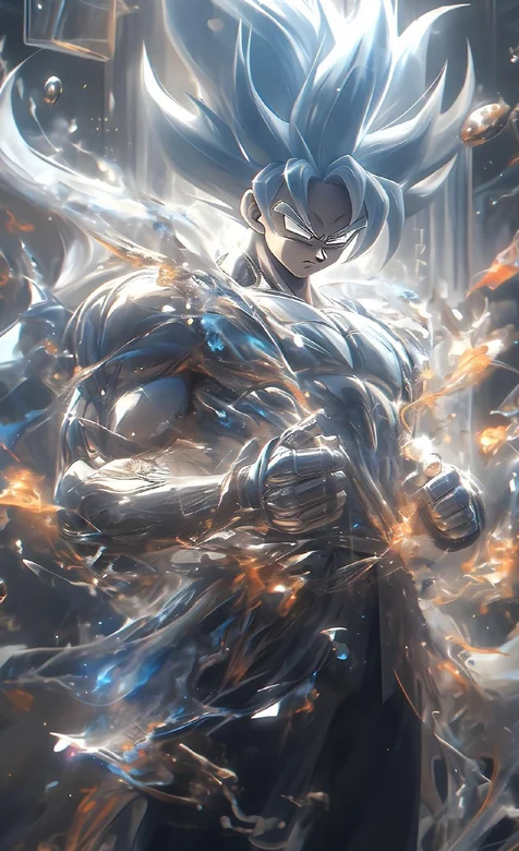 超级赛亚人，悟空，龙珠，水流 赛亚人AI手机壁纸图片