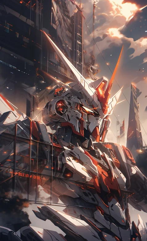 高达，建筑，红白机甲高达手机壁纸图片