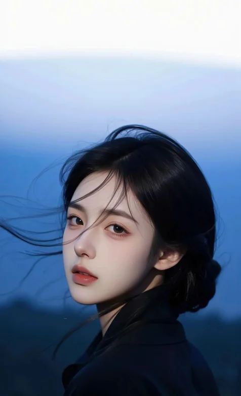 晨曦，回眸，侧颜AI美女手机壁纸 眼眸轻转，如同晨曦微露，温柔了时光