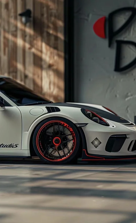 停车，一辆超酷的白色超跑手机壁纸图片