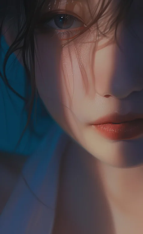 女人，眼睛，超高清滤镜下的细腻皮肤，深邃眼神手机壁纸图片