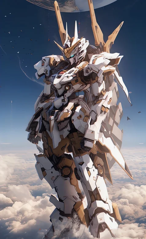 云端高达，机械美学，手机壁纸图片