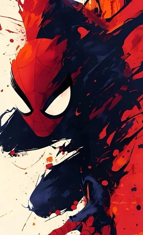 蜘蛛侠抽象插画手机壁纸图片