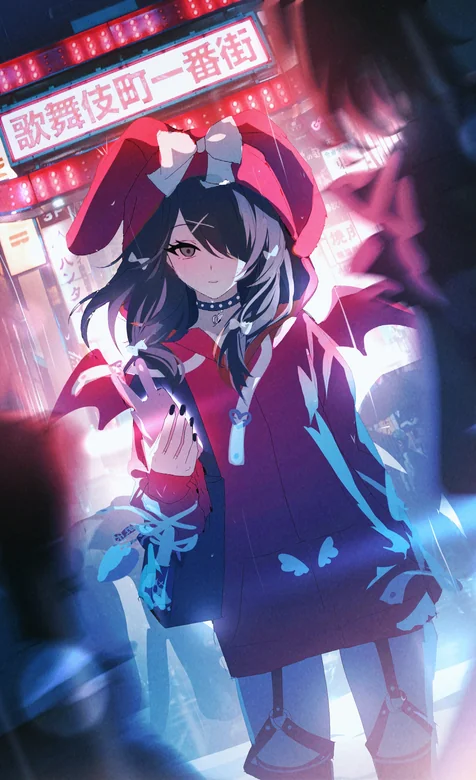 可爱少女、日系少女可爱兔子连帽衫手机壁纸