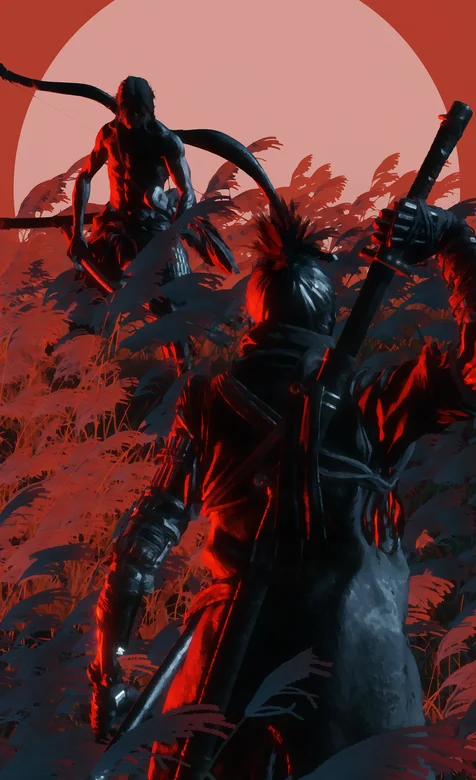 3A日系游戏《只狼》创意封面手机壁纸