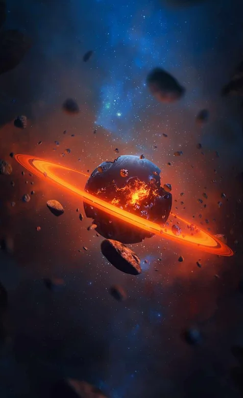 《超燃星际灾难科幻风壁纸：星球爆炸与陨石纷飞4K高清下载》 