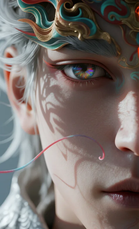 《极致渲染！国风纹饰 + 幻彩眼眸 玄幻壁纸》