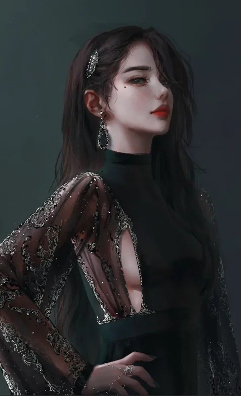 长卷发性感动漫美女动态手机壁纸