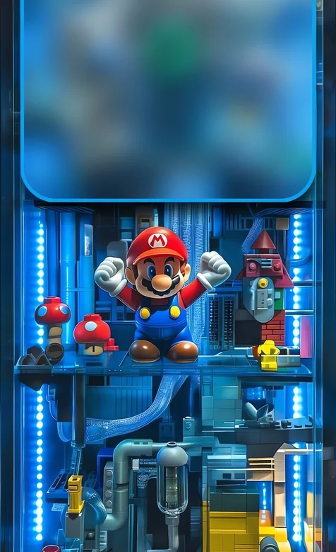 马里奥乐高场景 童年回忆科技风3D壁纸