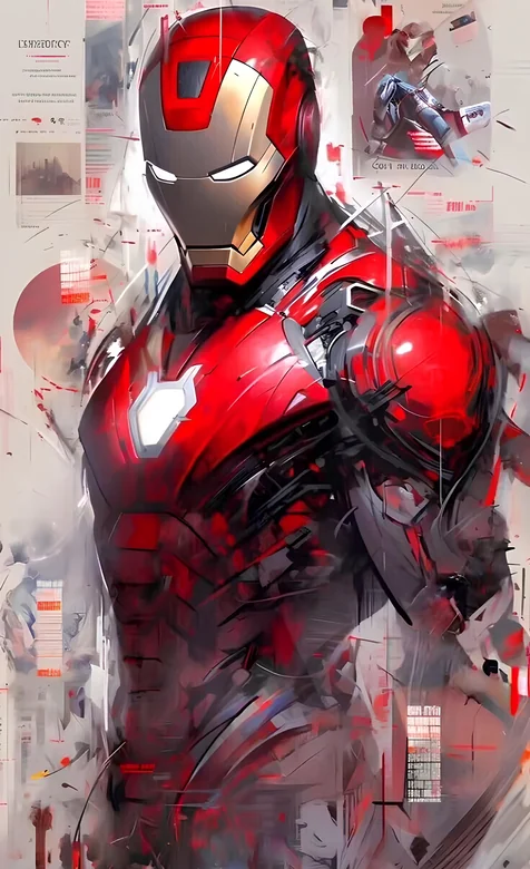 艺术涂鸦风 钢铁侠战甲特写壁纸