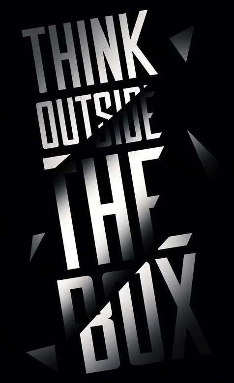 黑白立体字 打破常规思维励志壁纸