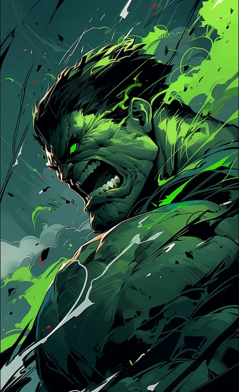 绿巨人愤怒表情动漫手机壁纸 高清动态效果