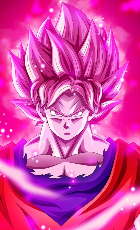 经典动漫粉色赛亚人角色高清插画