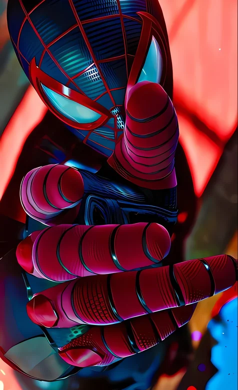 蜘蛛侠红色战衣特写 高清动漫风格手机壁纸