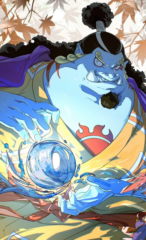 《海贼王》里的甚平蓝肤发髻动漫角色 和风玄幻水晶球场景手机壁纸