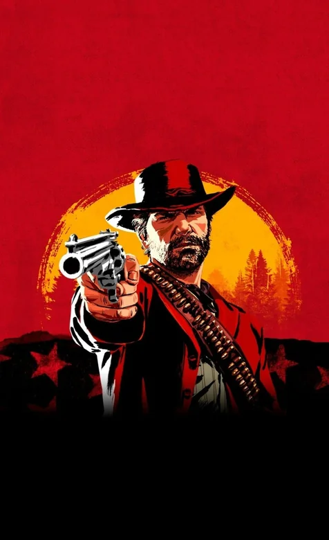 西部复古牛仔“荒野大镖客人物亚瑟摩根”持枪游戏壁纸