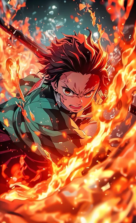 鬼灭之刃 灶门炭治郎 火之神神乐 壁纸