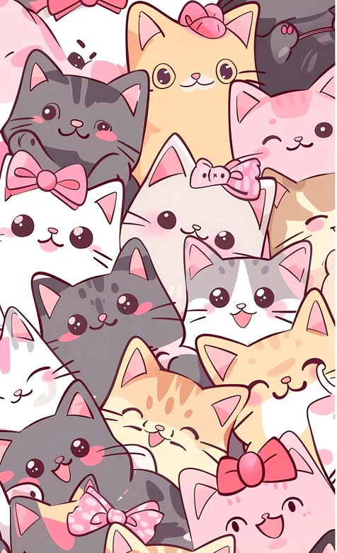 卡通萌系猫咪 戴蝴蝶结可爱表情合集