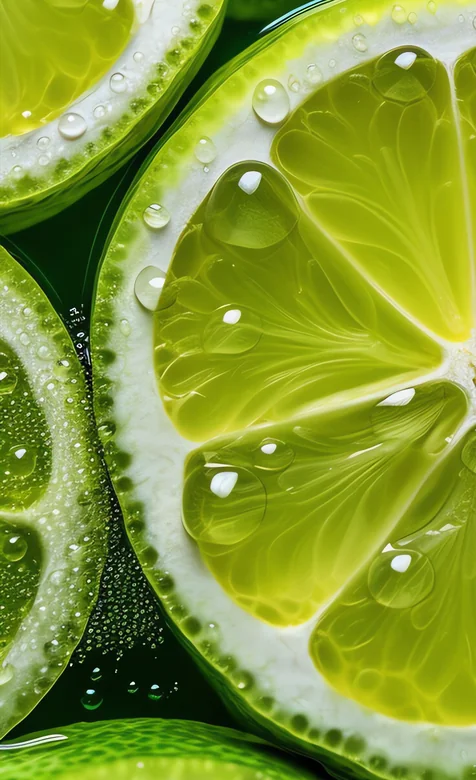 夏日青柠切片特写 水润水果清新壁纸