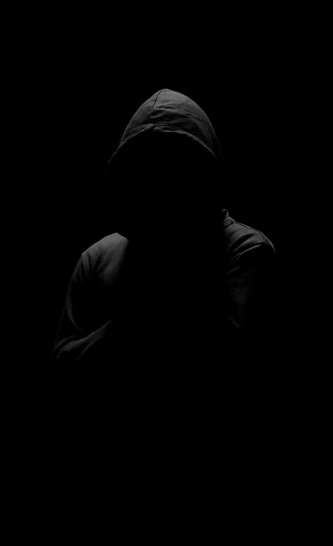 暗黑连帽衫剪影人物神秘背影