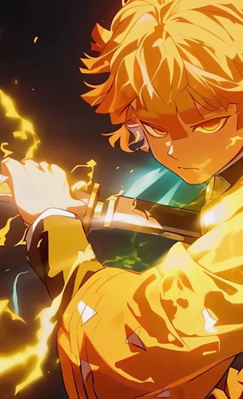 鬼灭之刃角色我妻善逸高清拔刀斩动态壁纸