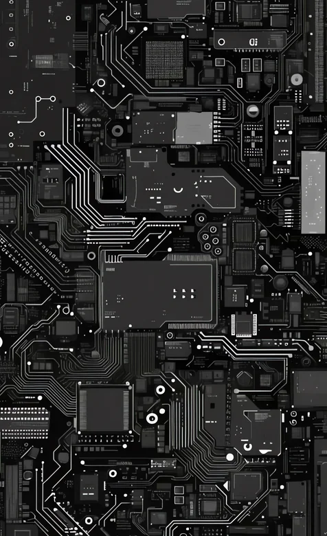 赛博朋克电路板精密线条科技设计图