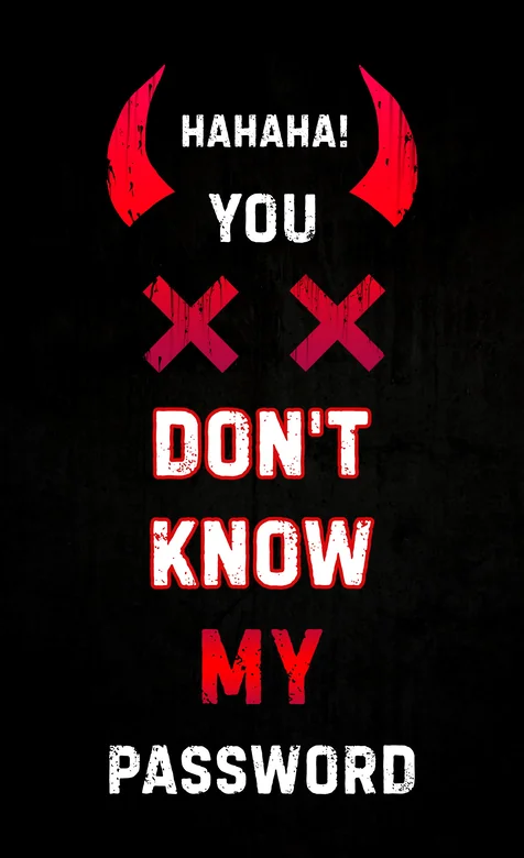 密码保护幽默恶魔角创意设计