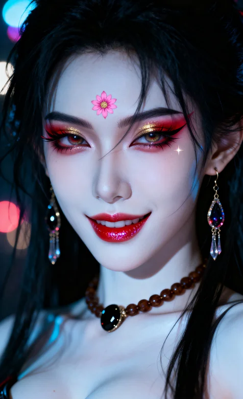 夜宴古风美人朱砂花钿眼妆写真